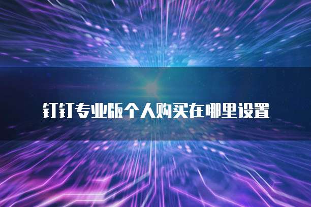 钉钉专业版个人购买在哪里设置