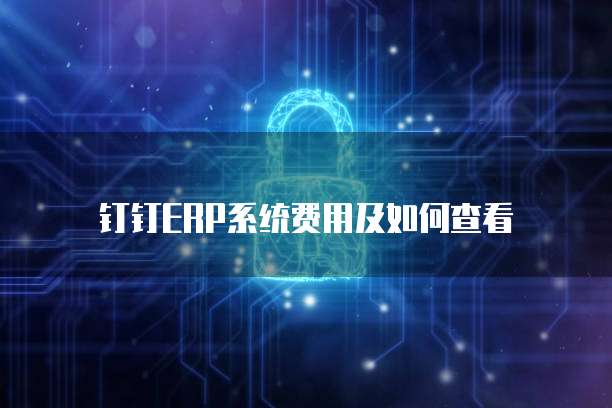 钉钉ERP系统费用及如何查看