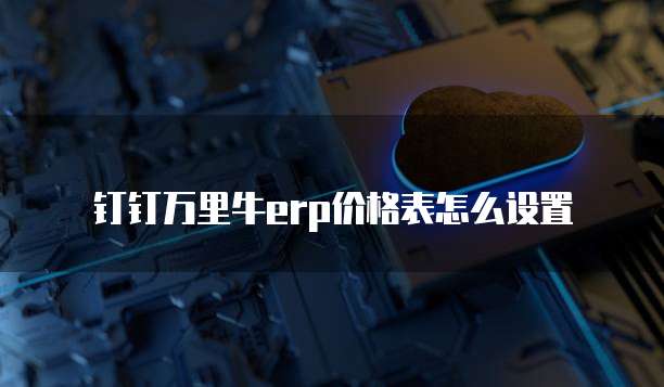 钉钉万里牛erp价格表怎么设置