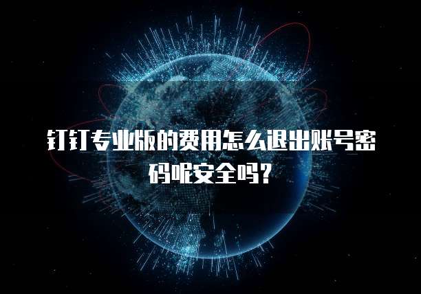 钉钉专业版的费用怎么退出账号密码呢安全吗?