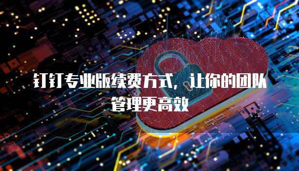 钉钉专业版续费方式,让你的团队管理更高效
