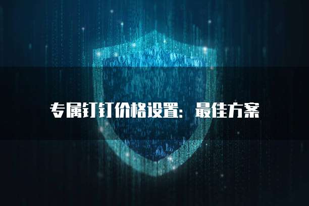 专属钉钉价格设置:最佳方案
