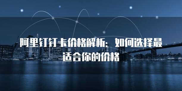 阿里钉钉卡价格解析:如何选择最适合你的价格