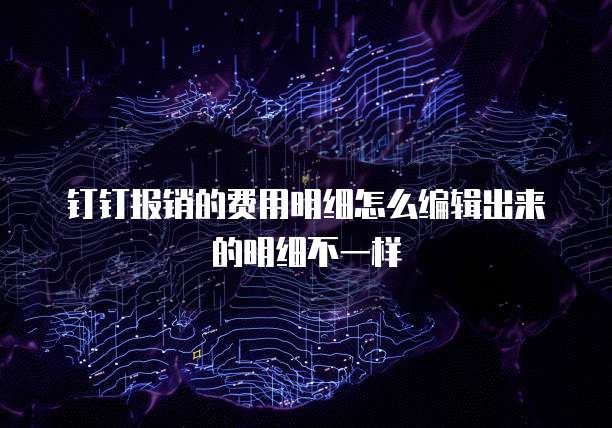 钉钉报销的费用明细怎么编辑出来的明细不一样