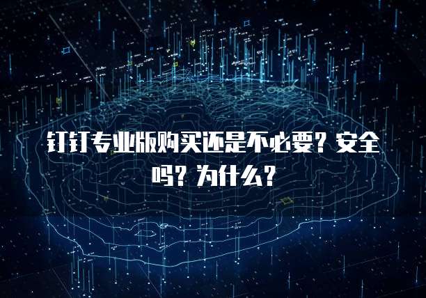 钉钉专业版购买还是不必要?安全吗?为什么?
