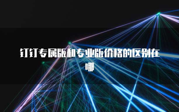 钉钉专属版和专业版价格的区别在哪