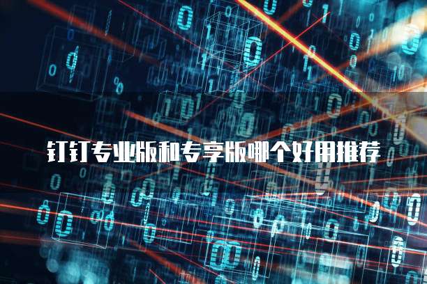 钉钉专业版和专享版哪个好用推荐