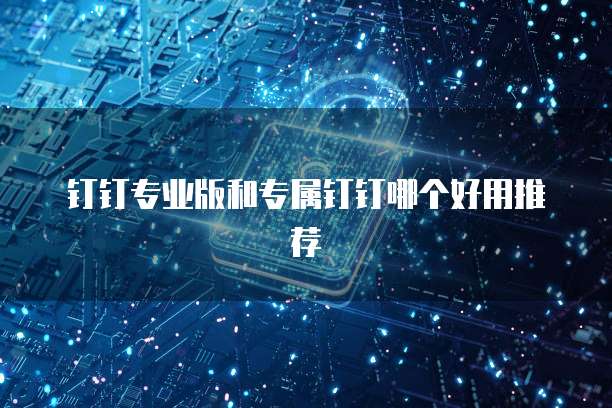 钉钉专业版和专属钉钉哪个好用推荐