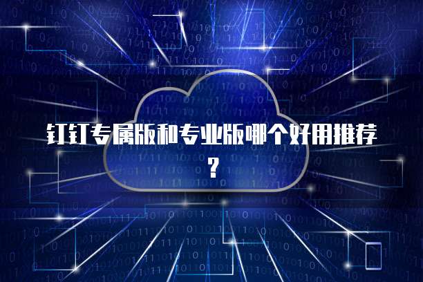 钉钉专属版和专业版哪个好用推荐？
