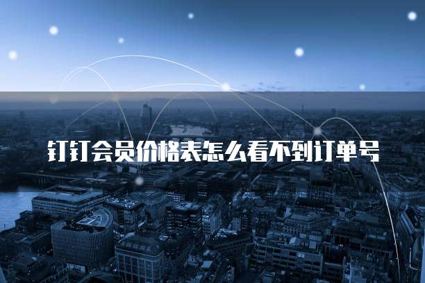 钉钉会员价格表怎么看不到订单号