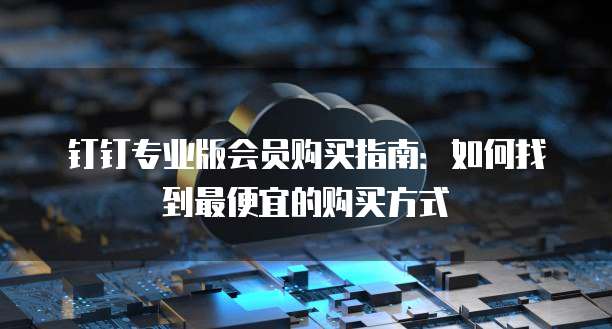 钉钉专业版会员购买指南:如何找到最便宜的购买方式