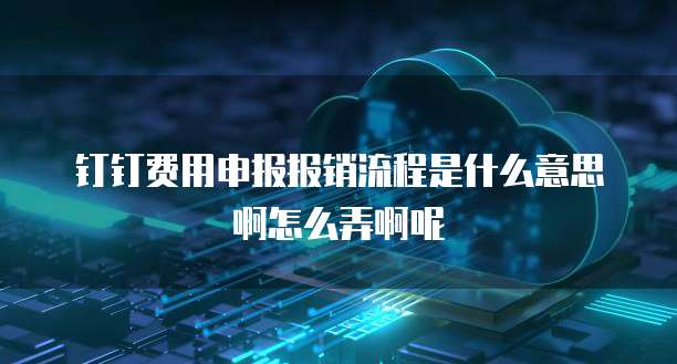 钉钉费用申报报销流程是什么意思啊怎么弄啊呢