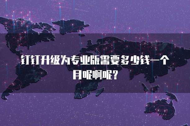 钉钉升级为专业版需要多少钱一个月呢啊呢?