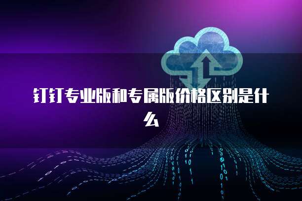 钉钉专业版和专属版价格区别是什么