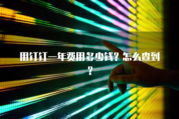 用钉钉一年费用多少钱?怎么查到?