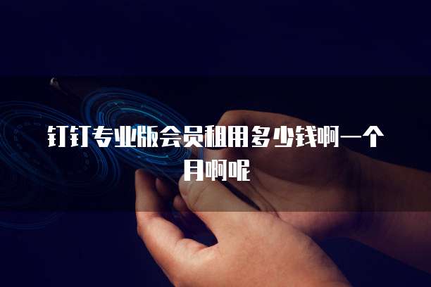 钉钉专业版会员租用多少钱啊一个月啊呢