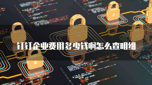 钉钉企业费用多少钱啊怎么查明细