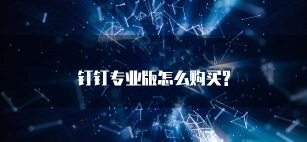 钉钉专业版怎么购买?