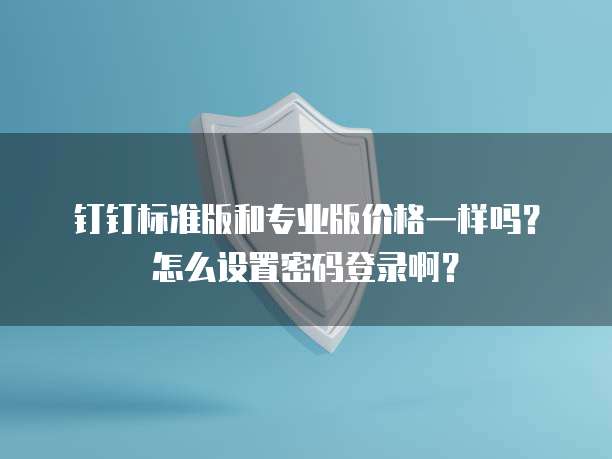 钉钉标准版和专业版价格一样吗?怎么设置密码登录啊?