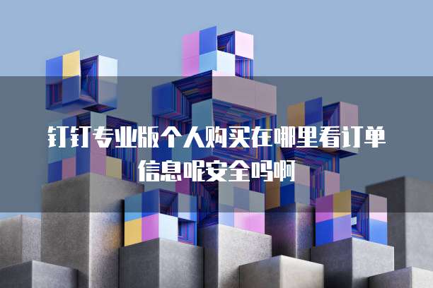 钉钉专业版个人购买在哪里看订单信息呢安全吗啊