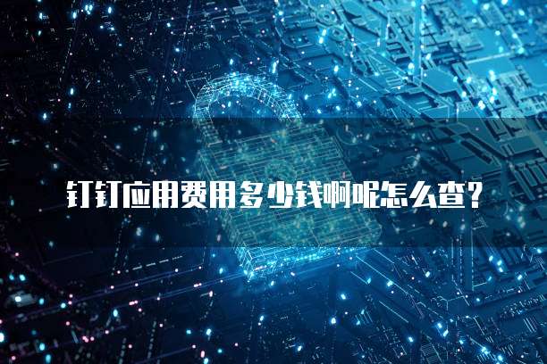 钉钉应用费用多少钱啊呢怎么查?