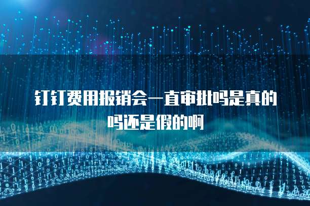 钉钉费用报销会一直审批吗是真的吗还是假的啊