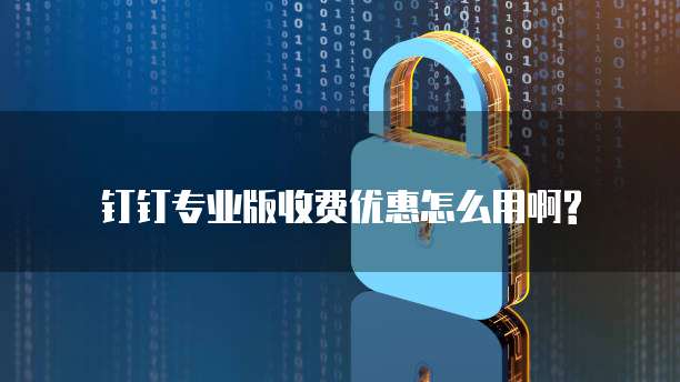钉钉专业版收费优惠怎么用啊?