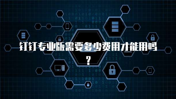 钉钉专业版需要多少费用才能用吗?