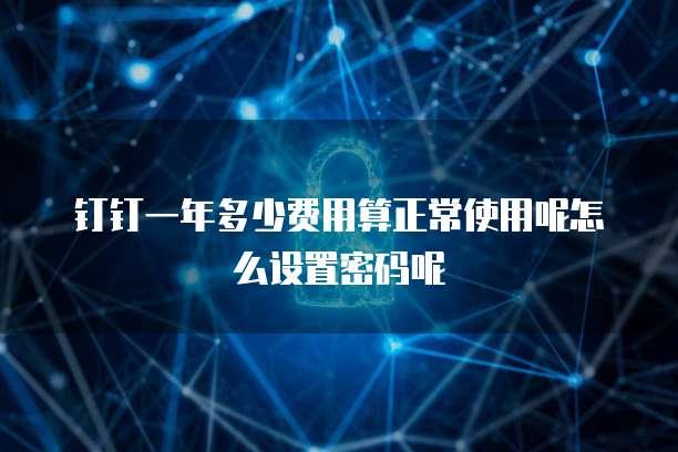 钉钉一年多少费用算正常使用呢怎么设置密码呢