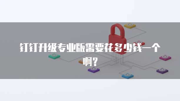 钉钉升级专业版需要花多少钱一个啊?