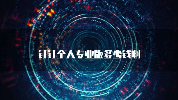 钉钉个人专业版多少钱啊