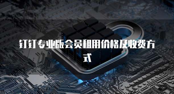 钉钉专业版会员租用价格及收费方式