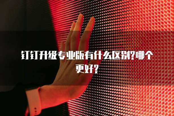 钉钉升级专业版有什么区别?哪个更好?