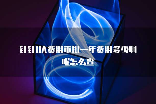 钉钉OA费用审批一年费用多少啊呢怎么查