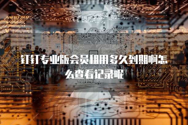 钉钉专业版会员租用多久到期啊怎么查看记录呢