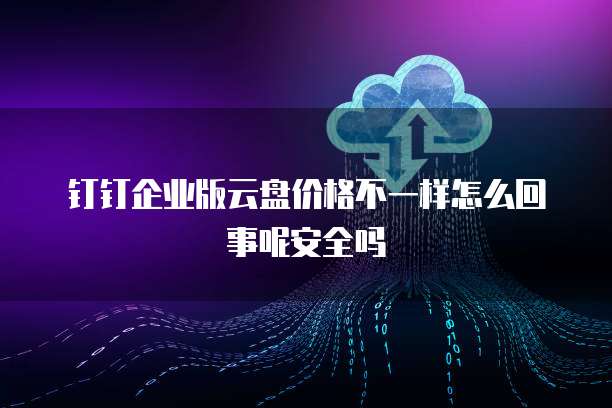 钉钉企业版云盘价格不一样怎么回事呢安全吗