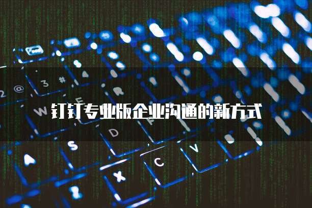 钉钉专业版企业沟通的新方式