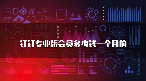 钉钉专业版会员多少钱一个月的