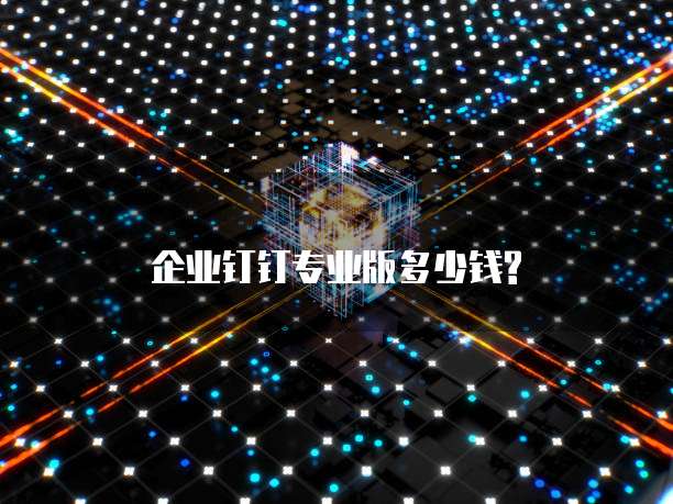 企业钉钉专业版多少钱?