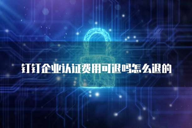 钉钉企业认证费用可退吗怎么退的