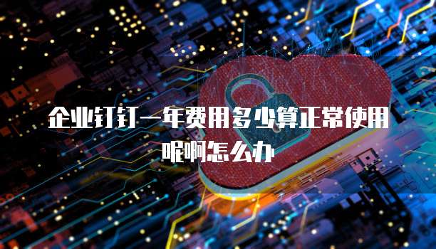 企业钉钉一年费用多少算正常使用呢啊怎么办