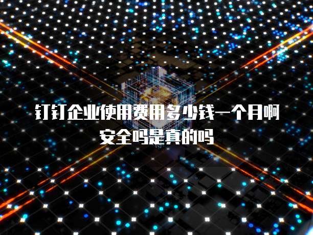 钉钉企业使用费用多少钱一个月啊安全吗是真的吗