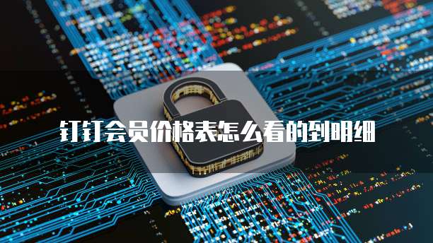 钉钉会员价格表怎么看的到明细