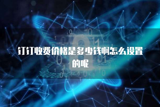 钉钉收费价格是多少钱啊怎么设置的呢