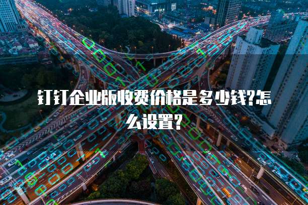  钉钉企业版收费价格是多少钱?怎么设置?