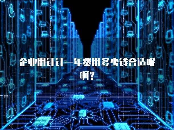 企业用钉钉一年费用多少钱合适呢啊？