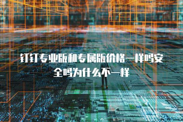 钉钉专业版和专属版价格一样吗安全吗为什么不一样