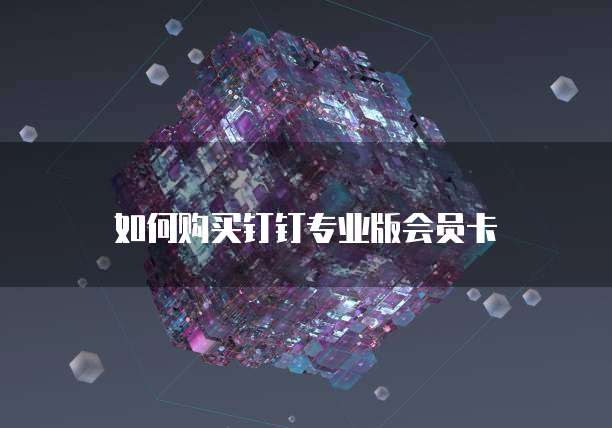 如何购买钉钉专业版会员卡