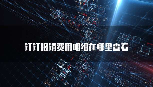 钉钉报销费用明细在哪里查看