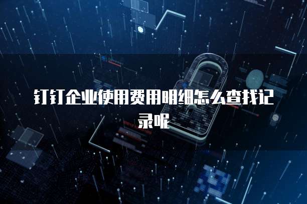 钉钉企业使用费用明细怎么查找记录呢